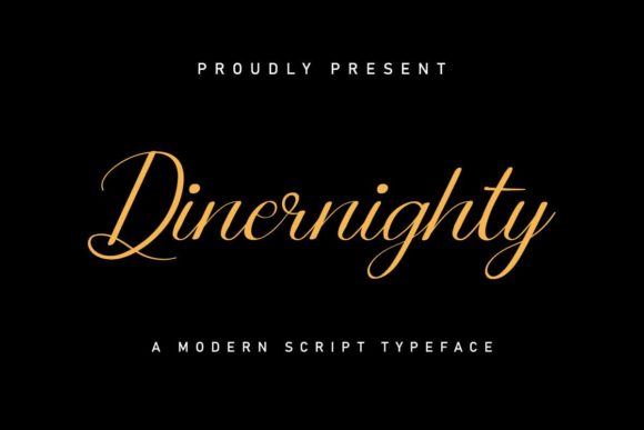 Dinernighty Script Handwritten Font for Elegant Maker Projects